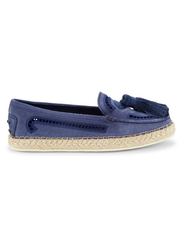 Tod's Suede Espadrille Tassel Loafers